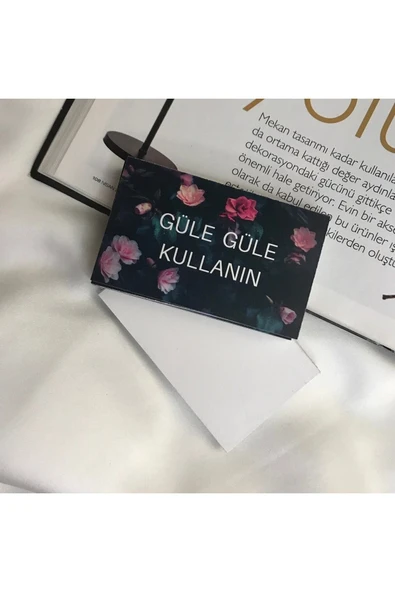 Çiçek Desenli Güle Güle Kullanın Kartı E Ticaret Hediye Kartı Müşteri Memnuniyeti 8x5 Cm - 40 Adet ürün görseli 1