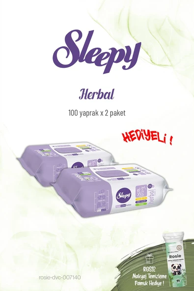 2'li Sleepy Herbal Kişisel Bakım Havlusu 100'lü ve Rosie ürün görseli 1