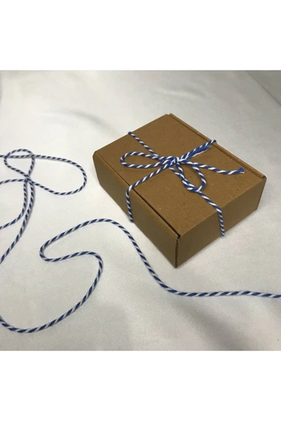 Mavi Beyaz İki Renkli İp Paketleme Süs İpi Mavi Bileklik İpi 10 Metre ürün görseli 1