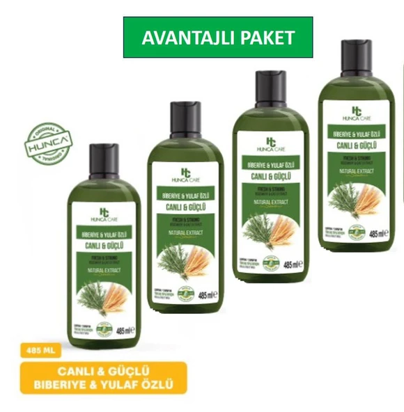 Biberiye & Yulaf Özlü Şampuan, Saç Dökülmesine Karşı Yardımcı 485 ml 4lü Set ürün görseli 1