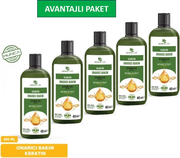Keratin Saç Dökülmesine Karşı Şampuan 485 ml 5 li SET ürün görseli 1