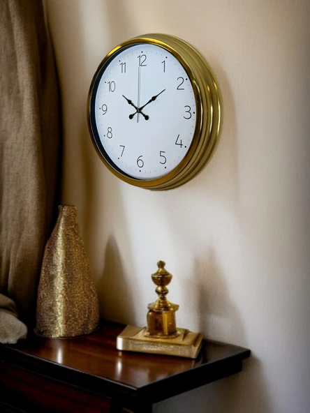 Pi time 40 Cm Gold Lüks Duvar Saati - Resim 4