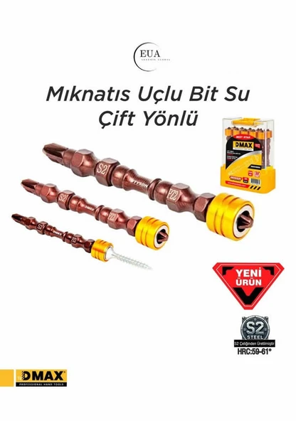 DMAX ÇİFT YÖNLÜ MIKNATIS UÇLU BİTS UÇ PZ2X65 - 10 ADET ürün görseli 1