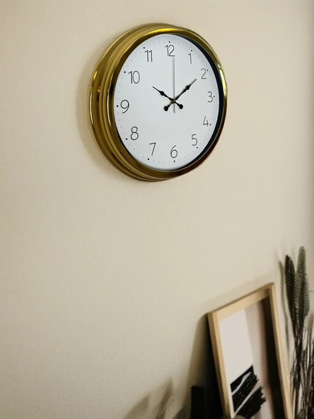 Pi time 40 Cm Gold Lüks Duvar Saati - Resim 3