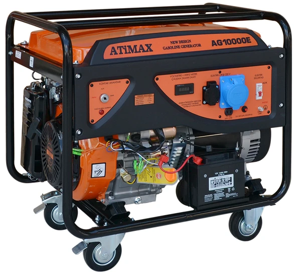 Atimax AG10000E 9 kVA Benzinli Marşlı Monofaze Jeneratör ürün görseli 1