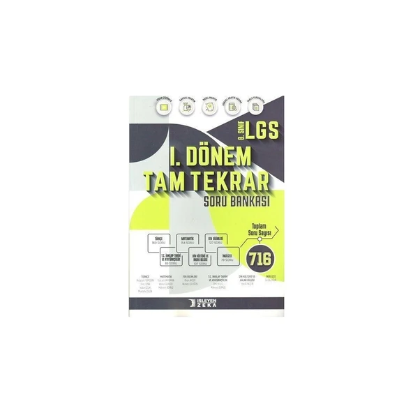 8. Sınıf LGS 1. Dönem Tam Tekrar Soru Bankası İşleyen Zeka Yayınları ürün görseli 1