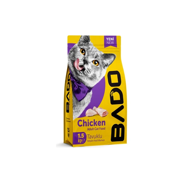 BADO YETİŞKİN KEDİ MAMASI TAVUK ETLİ 1,5 KG ürün görseli 1