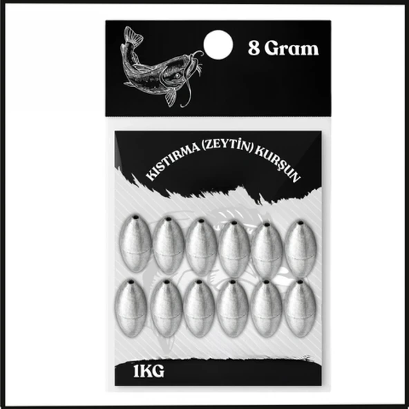 Uyguna-Yakala 8 Gram - 1KG Kıstırma (Zeytin) Kurşun -Olta Kurşunu - SUN.160 ürün görseli 1