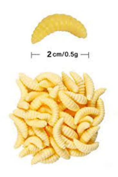 Tunalar Tarım10 x 2 cm Silikon Yumuşak Sarı Kurtçuk Suni Balık Olta Yemi ürün görseli 1