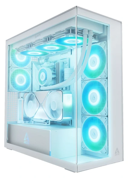 ARCTIC Xtender Vert.GPU White/Tinted Glass ACPCC00017A, E-ATX, RGB, Mirror Tempered Glass, 5 Fan Beyaz Gaming  Kasa ürün görseli 1