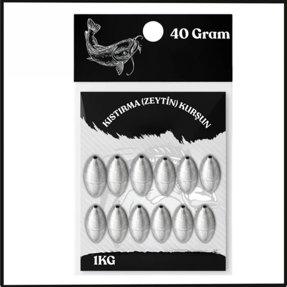 Uyguna-Yakala 40 Gram - 1KG Kıstırma (Zeytin) Kurşun -Olta Kurşunu -SUN.163 ürün görseli 1