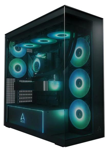 ARCTIC Xtender Black / Clear Glass ACPCC00015A, E-ATX, RGB, Tempered Glass, 5 Fan, Siyah, Gaming Kasa ürün görseli 1