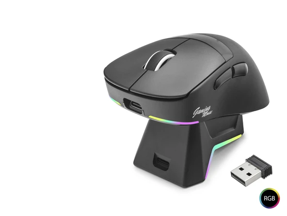 Kablosuz Gaming Rgb Mouse Şarj Standlı - Siyah MF1216B ürün görseli 1