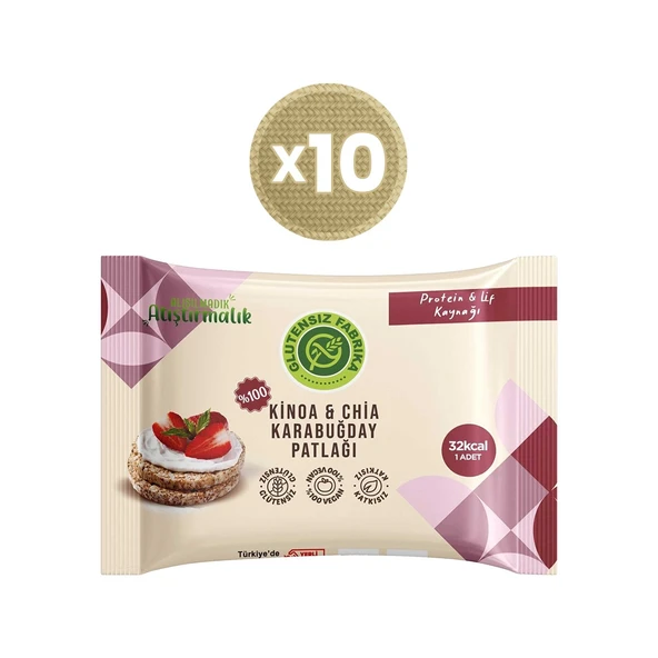 Karabuğday Patlağı Kinoa & Chia (24 Gram x 10 Paket) ürün görseli 1