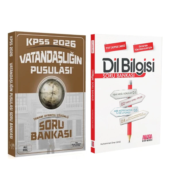CBA Akademi 2026 KPSS Vatandaşlığın Pusulası ve AKM Dil Bilgisi Soru Bankası Seti 2 Kitap ürün görseli 1