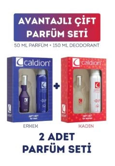 Caldion Avantajlı Çift Parfüm Seti ( 2 Adet Parfüm 50 ml + 2 Adet Deodorant 150 ml ) ürün görseli 1