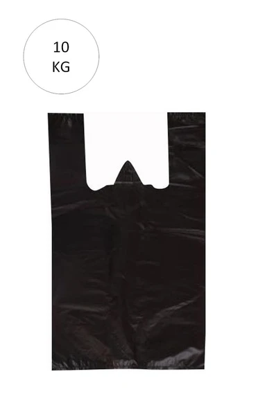 Siyah Atlet Poşet Orta Boy 29x50 cm Takriben 850 Adet 10 Kg ürün görseli 1