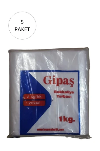 Bakkaliye Naylon Torba 3'kg lık 26x42 cm 5 Paket (Takriben 825 Adet) ürün görseli 1