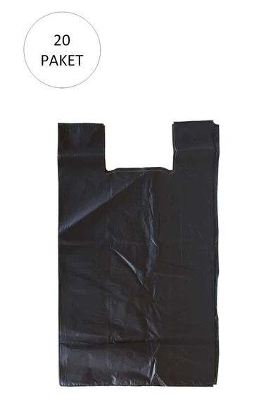Siyah Hışır Atlet Poşet Mini Boy 22x31 cm 20 Paket Takriben 10.000 Adet ürün görseli 1