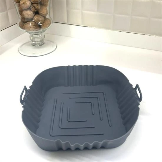 Renkli Isıya Dayanıklı Yıkanılabilir Silikon Fırın  Airfryer Kare Model Pişirme Matı 20 cm (5433) ürün görseli 1