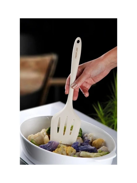 Si̇li̇kon Bej Izgaralı Spatula ürün görseli 1