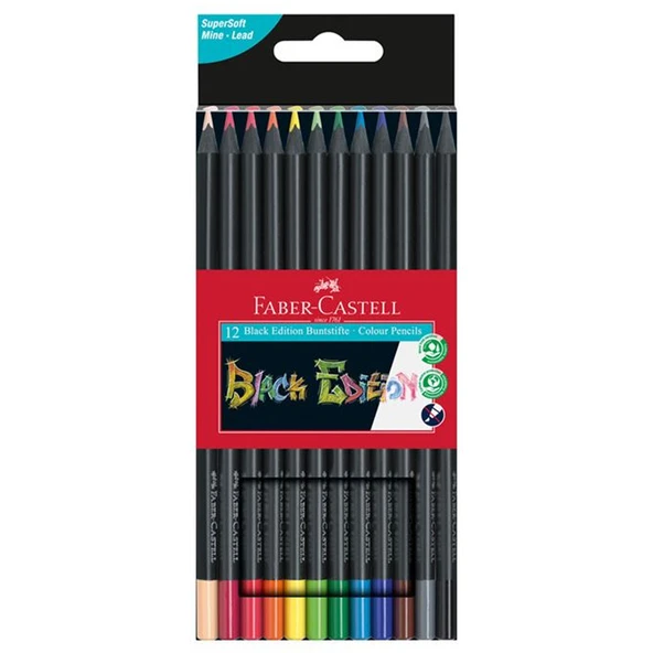 Faber-Castell Kuru Boya Kalemi Black Edition 12 Renk 5171 116012 ürün görseli 1