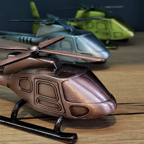 Dekoratif Metal Helikopter ürün görseli 1