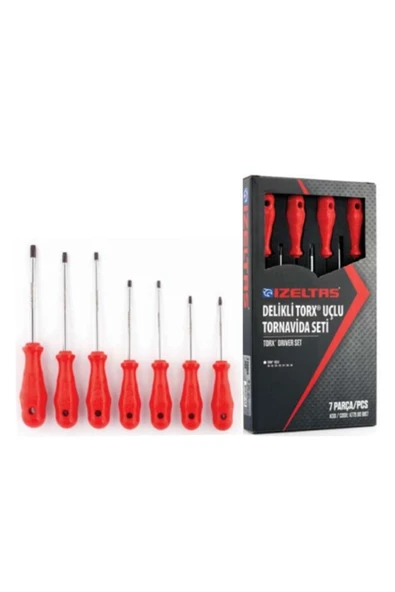 Delikli Torx Uçlu Tornavida Seti 7 Parça Tr10 - Tr15 - Tr20 - Tr25 -tr27 Tr30 - Tr40 ürün görseli 1