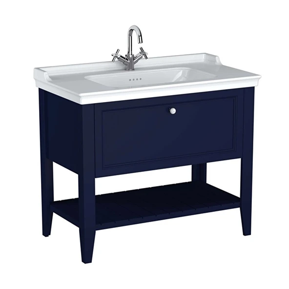 VitrA Valarte Neo Lavabo Dolabı (Etajerli Lavabolu) 100 cm Çelik Mavisi 65777 ürün görseli 1