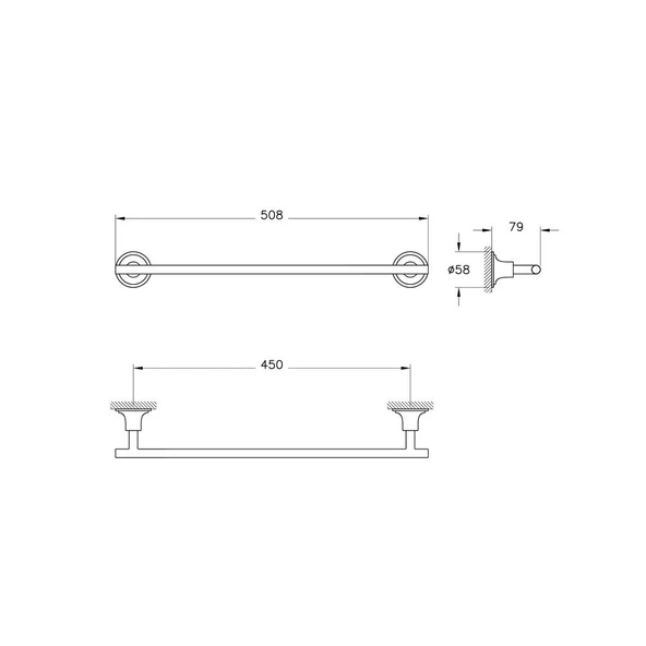 VitrA Origin Classic Kısa Havluluk Krom A44548 - Resim 2