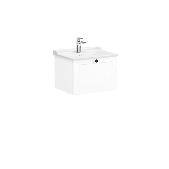 VitrA Root Classic Lavabo Dolabı Tek Çekmeceli Mat Beyaz 60cm ürün görseli 1