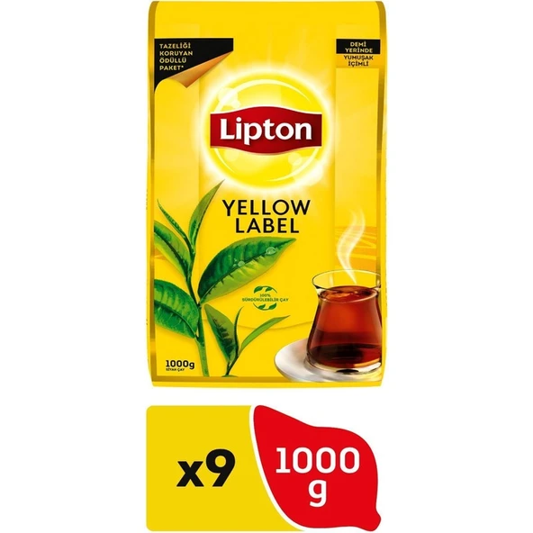Lipton Yellow Label Çay 1 kg 9' lu ürün görseli 1