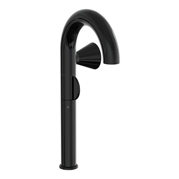 VitrA Liquid Yüksek Lavabo Bataryası (Sağdan Kullanım) Parlak Siyah A4279139 ürün görseli 1