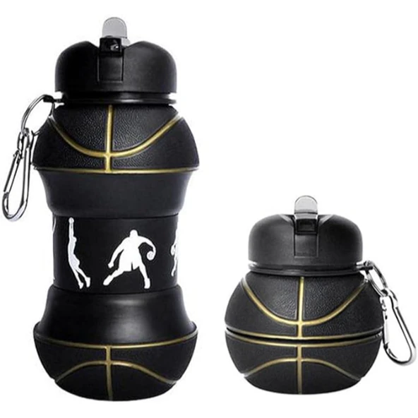 Basketbol Topu Tasarımlı Akordiyon Su Şişesi ürün görseli 1