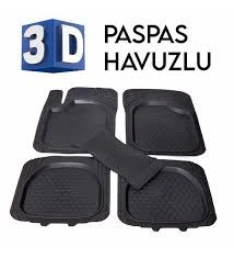 3d Havuzlu Paspas Siyah 5 Parça Üniversal Tüm Araçlar Için Uyumlu ürün görseli 1