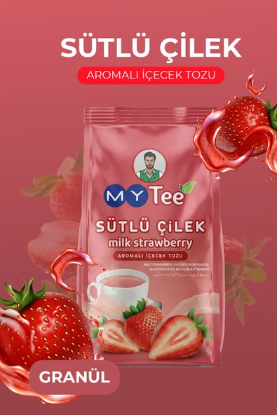 MyTee Sütlü Çilek Aromalı İçecek Tozu 250gr ürün görseli 1