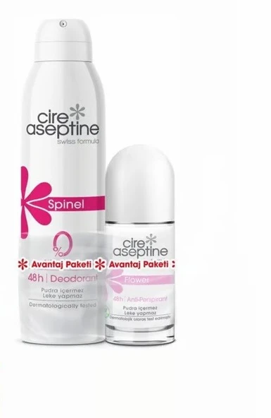 CİRE ASEPTİNE SPINEL DEODORANT + FLOWER ROLL-ON AVANTAJ PAKETİ ürün görseli 1