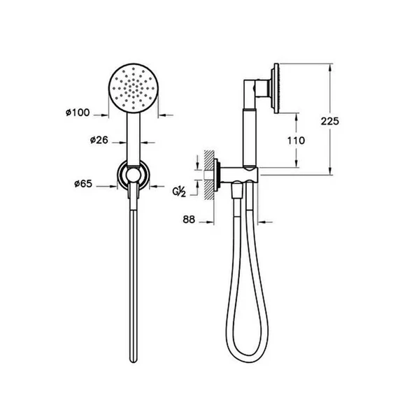 VitrA Origin Classic El Duşu Mat Siyah A4579536 - Resim 2