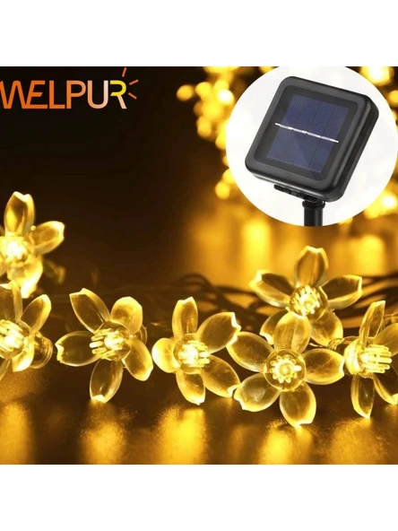 Solar Çiçekli Dekoratif 30 Led Bahçe Lambası ürün görseli 1