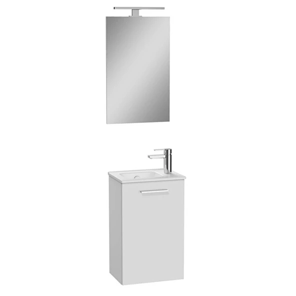 VitrA Mia Banyo Dolabı Seti 40 cm Parlak Beyaz (Ledli Ayna) 69576 ürün görseli 1