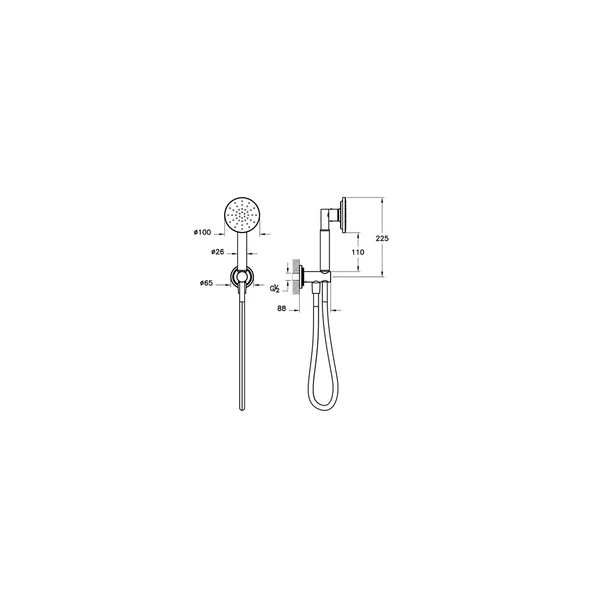 VitrA Origin Classic El Duşu Takımı Krom A45795 - Resim 2