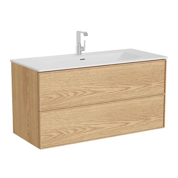 VitrA Metropole Edge Lavabo Dolabı (Etajerli Lavabolu) 120 cm Açık Meşe ürün görseli 1