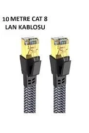 Cat8 Lan Kablosu Yüksek Hızlı 40GBPS 2000MHZ Ethernet Kablosu Örgü Kaplama10M ürün görseli 1