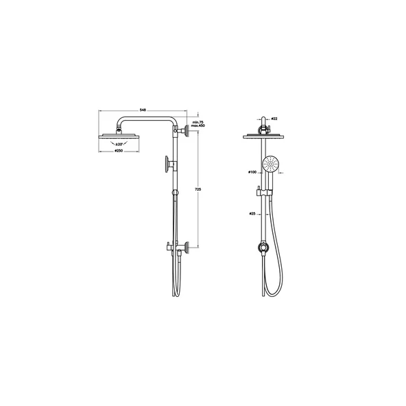VitrA Origin Classic Duş Kolonu Mat Siyah A4579336 - Resim 2