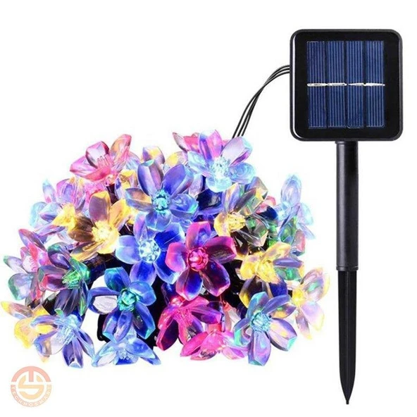 Solar 30 Ledli Çiçekli RGB Bahçe Aydınlatma Dekorasyon Güneş Enerjili ürün görseli 1