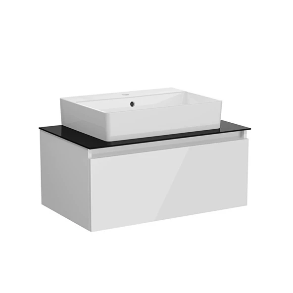 VitrA Nuo Lavabo Dolabı Parlak Beyaz 80cm (Çanak Lavabolu) 80437 ürün görseli 1