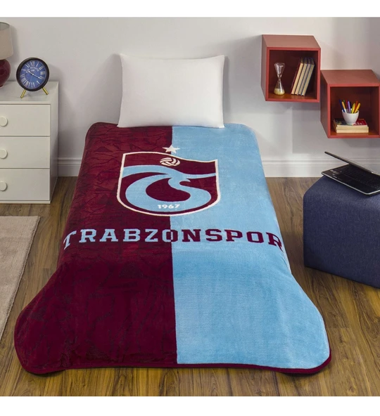 Taç Taraftar Lisanslı -Trabzonspor Parçalı- Tek Kişilik Battaniye (160x220) ürün görseli 1