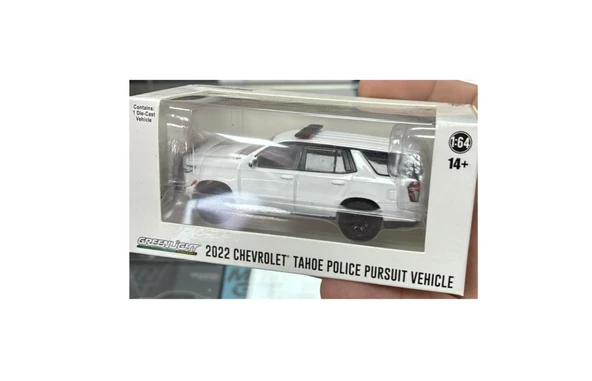 Greenlight 2022 Chevrolet Tahoe Police Pursuit Vehicle Beyaz 1/64 Model Araba ürün görseli 1