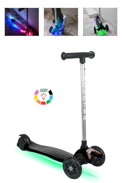 Tois Color Led Işıklı 3 Tekerlekli Yükseklik Ayarlı Scooter ürün görseli 1