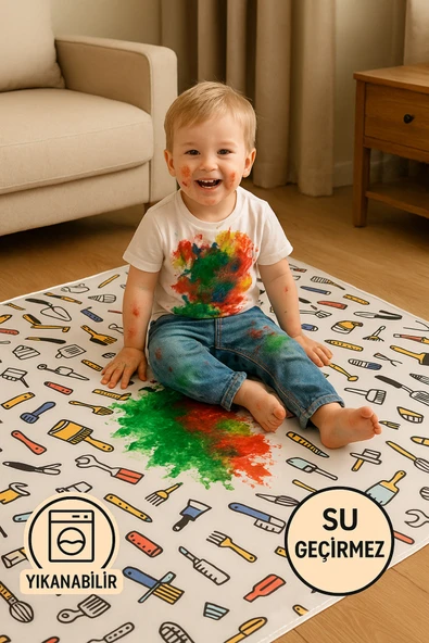 Tois Yıkanabilir Çocuk Aktivite Örtüsü | Boyama, Piknik Ve Mama Sandalyesi Örtüsü | 140x140 Cm ürün görseli 1